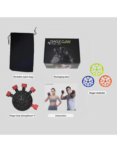 Kit de Entrenador de Fuerza de Agarre ECHEAAKW - Rojo 20 kg