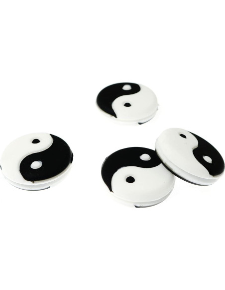 Amortiguadores de Raqueta de Tenis RLECS 6 Pcs Caucho Negro Blanco