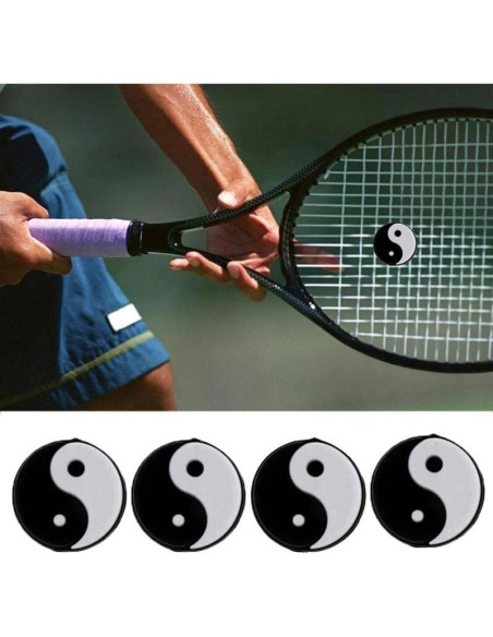 Amortiguadores de Raqueta de Tenis RLECS 6 Pcs Caucho Negro Blanco