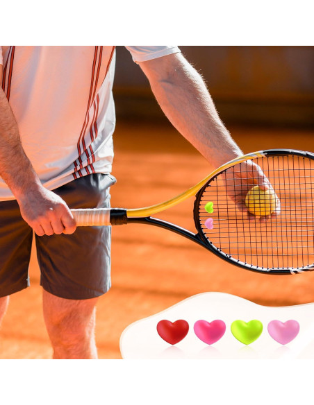4 Amortiguadores de Raqueta de Tenis JIYIN Silicona Corazón