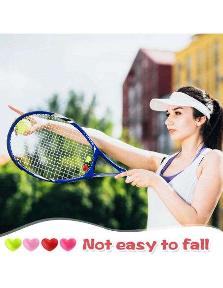 4 Amortiguadores de Raqueta de Tenis JIYIN Silicona Corazón
