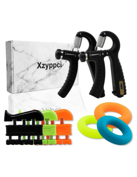Entrenador de Fuerza de Agarre Xzyppci - Kit 8 Piezas Ajustable