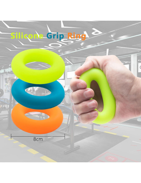 Entrenador de Fuerza de Agarre Xzyppci - Kit 8 Piezas Ajustable