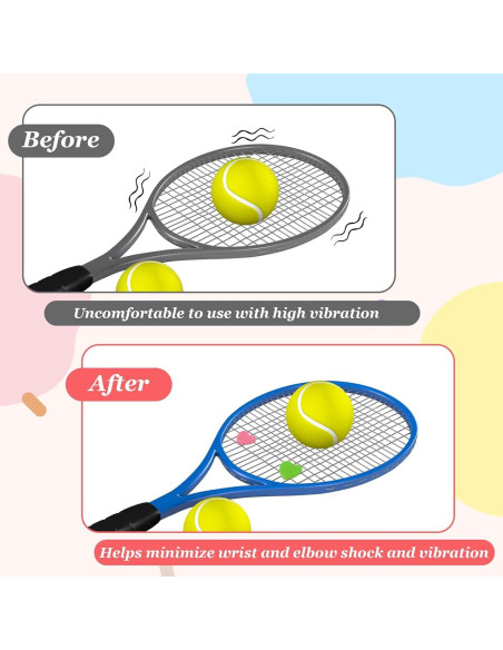 12PCS Amortiguadores de Raqueta de Tenis HJZHII Silicona Multicolor