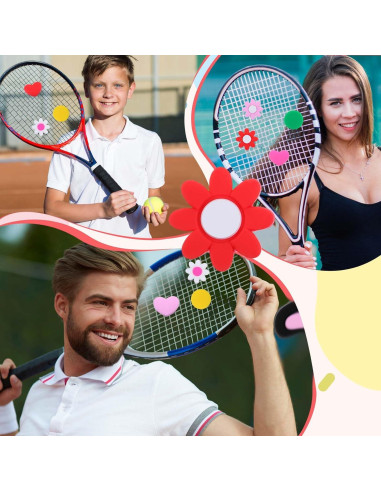 12PCS Amortiguadores de Raqueta de Tenis HJZHII Silicona Multicolor