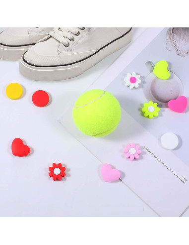 12PCS Amortiguadores de Raqueta de Tenis HJZHII Silicona Multicolor