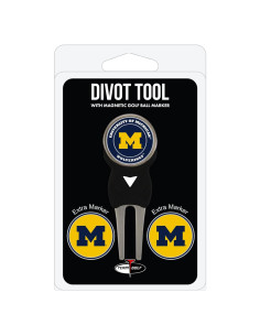 Herramienta Divot Team Golf NCAA Michigan + 3 Marcadores