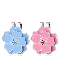 Marcador de bola de golf magnético Gosknor con clip flor - Set 2 piezas
