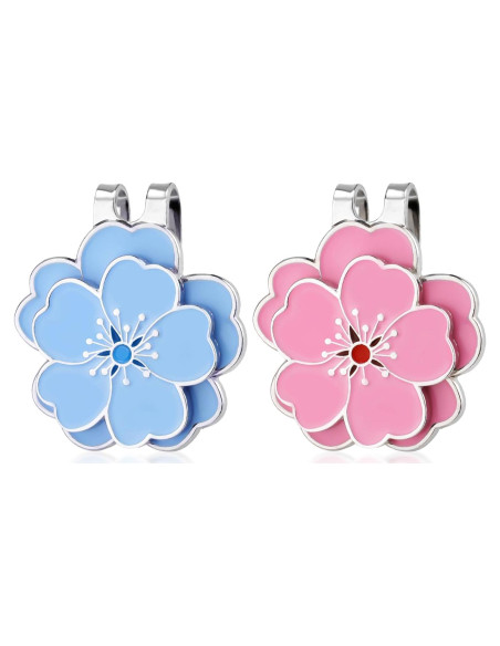 Marcador de bola de golf magnético Gosknor con clip flor - Set 2 piezas