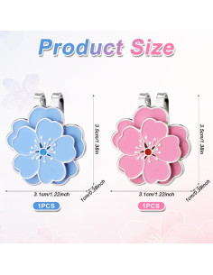 Marcador de bola de golf magnético Gosknor con clip flor - Set 2 piezas 2