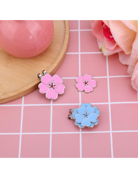 Marcador de bola de golf magnético Gosknor con clip flor - Set 2 piezas