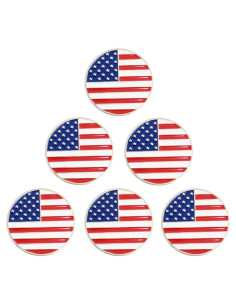 Marcador de Pelota de Golf Myartte 24.4 mm 6 Pcs Bandera Americana