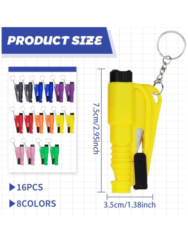 16 Piezas Rompedor de Ventanas y Cortador de Cinturón LittleVoleSherry