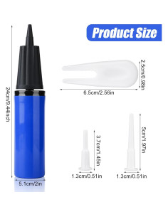 Bomba de Aire Manual PEUTIER para Balones Inflables con 10 Tapones 2