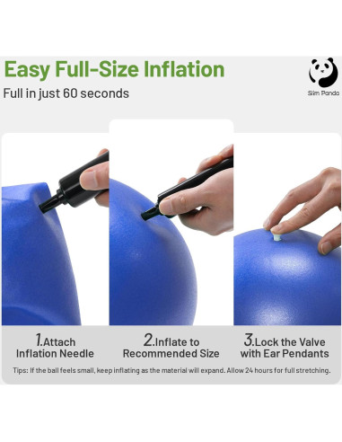 Bola de Pilates Slim Panda 22.86 cm Antideslizante y A Prueba de Explosiones