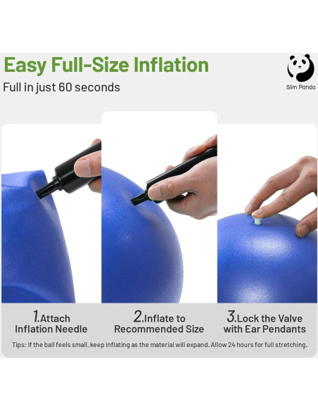 Bola de Pilates Slim Panda 22.86 cm Antideslizante y A Prueba de Explosiones