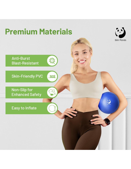 Bola de Pilates Slim Panda 22.86 cm Antideslizante y A Prueba de Explosiones