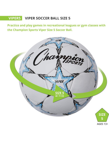 Balón de Fútbol Viper Champion Sports Tamaño 5 - TPU Suave