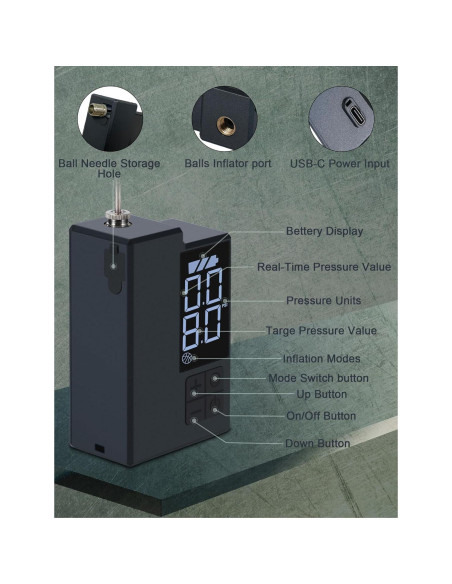 Bomba de aire eléctrica portátil Keebly para balones - 4 modos