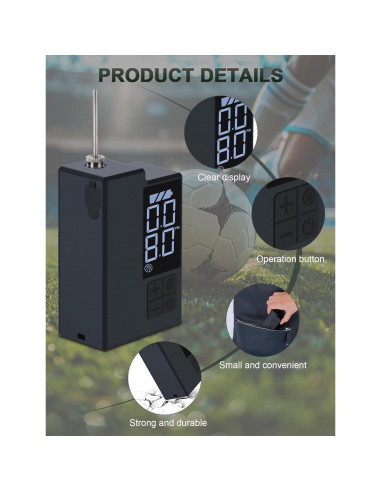 Bomba de aire eléctrica portátil Keebly para balones - 4 modos