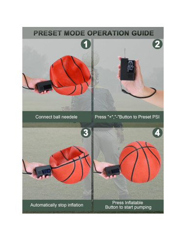 Bomba de aire eléctrica portátil Keebly para balones - 4 modos