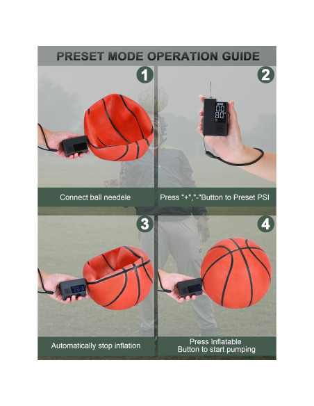 Bomba de aire eléctrica portátil Keebly para balones - 4 modos