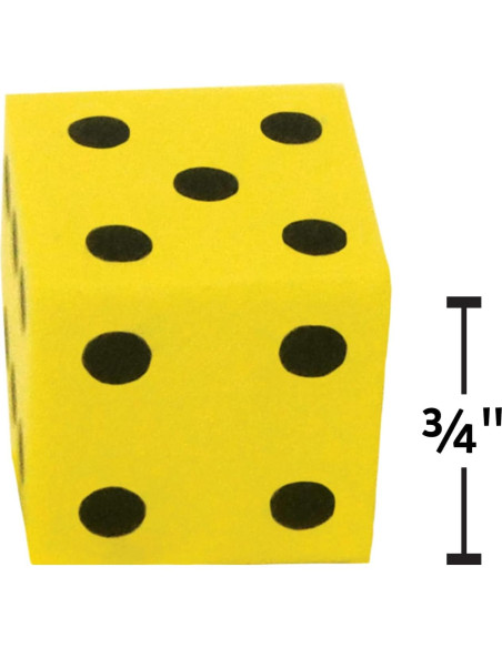 Dados Tradicionales de Espuma TCR20603 - 20 Piezas Amarillo