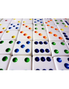 10 Dados Blancos con Pips Multicolores Hobby Monsters 16mm 2