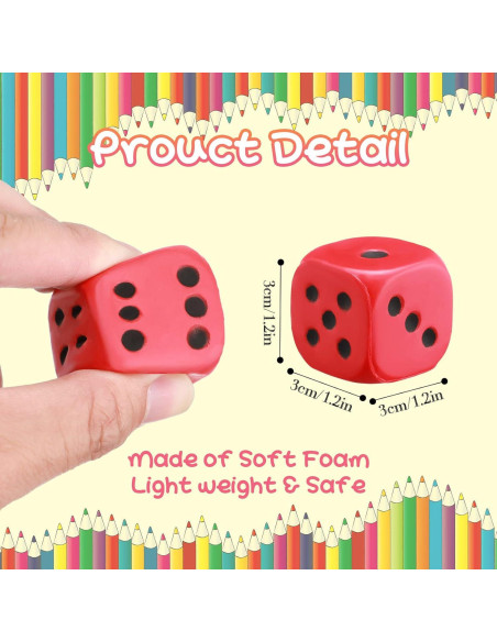 36 Dados de Espuma Coloridos Kasyat para Niños 3+ Años 36 Dados de Espuma Coloridos Kasyat para Niños 3+ Años