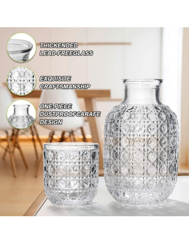 Juego de Jarra y Vaso Homvle 537ml Piedra Preciosa