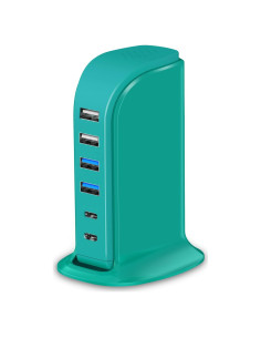 Bloque de Carga USB Upoy Y006C 6 Puertos 8A Verde