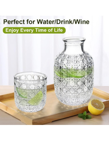 Juego de Jarra y Vaso Homvle 537ml Piedra Preciosa