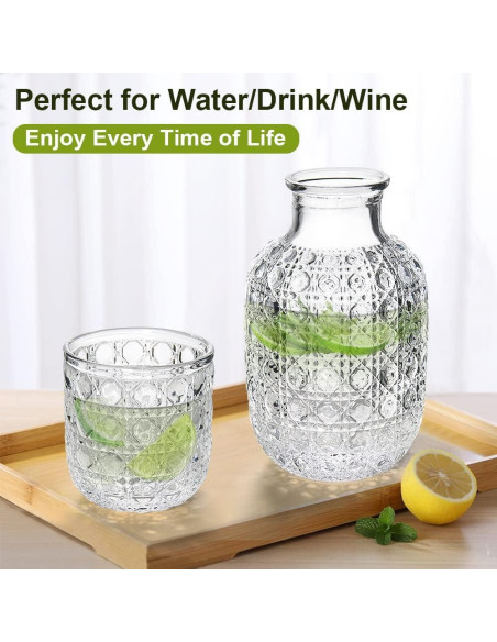 Juego de Jarra y Vaso Homvle 537ml Piedra Preciosa