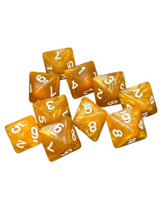 Juego de 10 Dados Poliedricos D8 Marsrut 1.6cm Color Café Claro