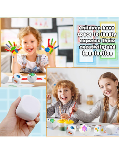 30 Dados de Espuma EVA Blanca 5 cm para Manualidades y Juegos