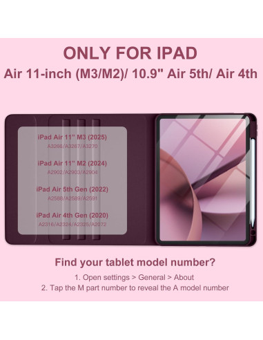 Funda con Teclado para iPad Air 11" Harvopu Mulberry