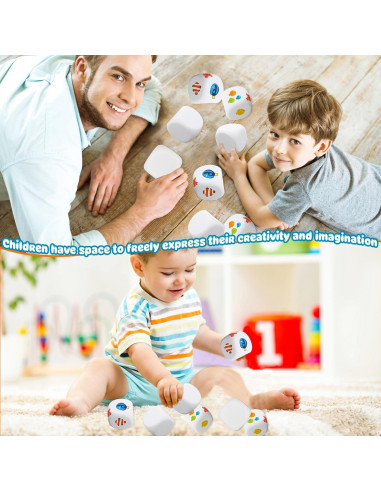 30 Dados de Espuma EVA Blanca 5 cm para Manualidades y Juegos