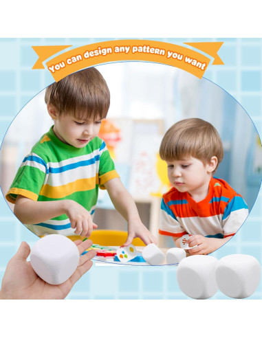 30 Dados de Espuma EVA Blanca 5 cm para Manualidades y Juegos