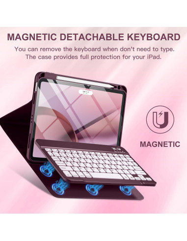 Funda con Teclado para iPad Air 11" Harvopu Mulberry