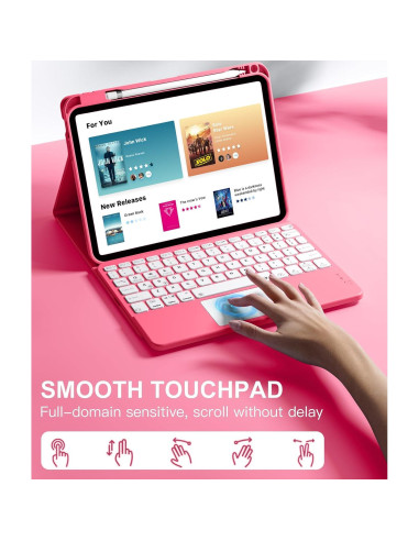 Funda con Teclado para iPad 11"/10.9" Harvopu Rosa