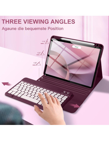 Funda con Teclado para iPad Air 11" Harvopu Mulberry