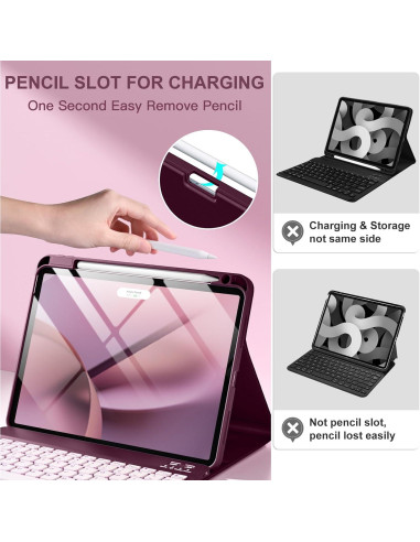 Funda con Teclado para iPad Air 11" Harvopu Mulberry