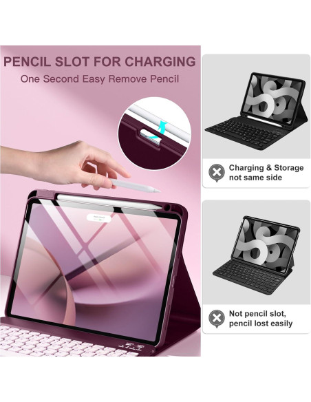 Funda con Teclado para iPad Air 11" Harvopu Mulberry