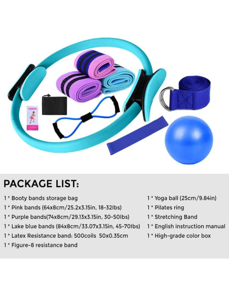 Conjunto de Pilates y Yoga Irfora - Bandas, Pelota y Anillo