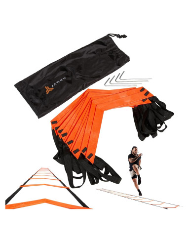 Escalera de Velocidad JAWKU 6.4m Ajustable 15 Escalones Naranja