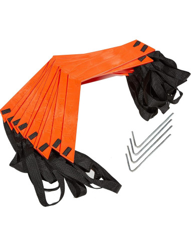 Escalera de Velocidad JAWKU 6.4m Ajustable 15 Escalones Naranja