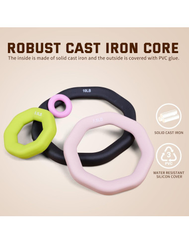 Anillo de Peso 2-en-1 Leikefitness Kettlebell y Mancuerna 0.15-4.5kg