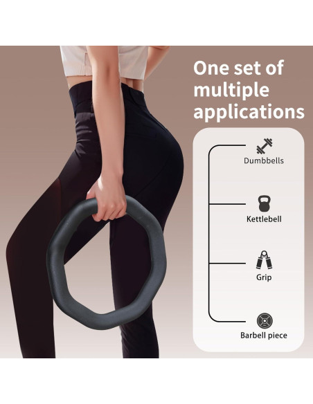 Anillo de Peso 2-en-1 Leikefitness Kettlebell y Mancuerna 0.15-4.5kg