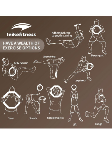 Anillo de Peso 2-en-1 Leikefitness Kettlebell y Mancuerna 0.15-4.5kg