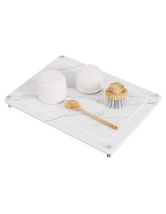 Alfombrilla de Secado Rápido Johamoo 40x30 cm Mármol Blanco
